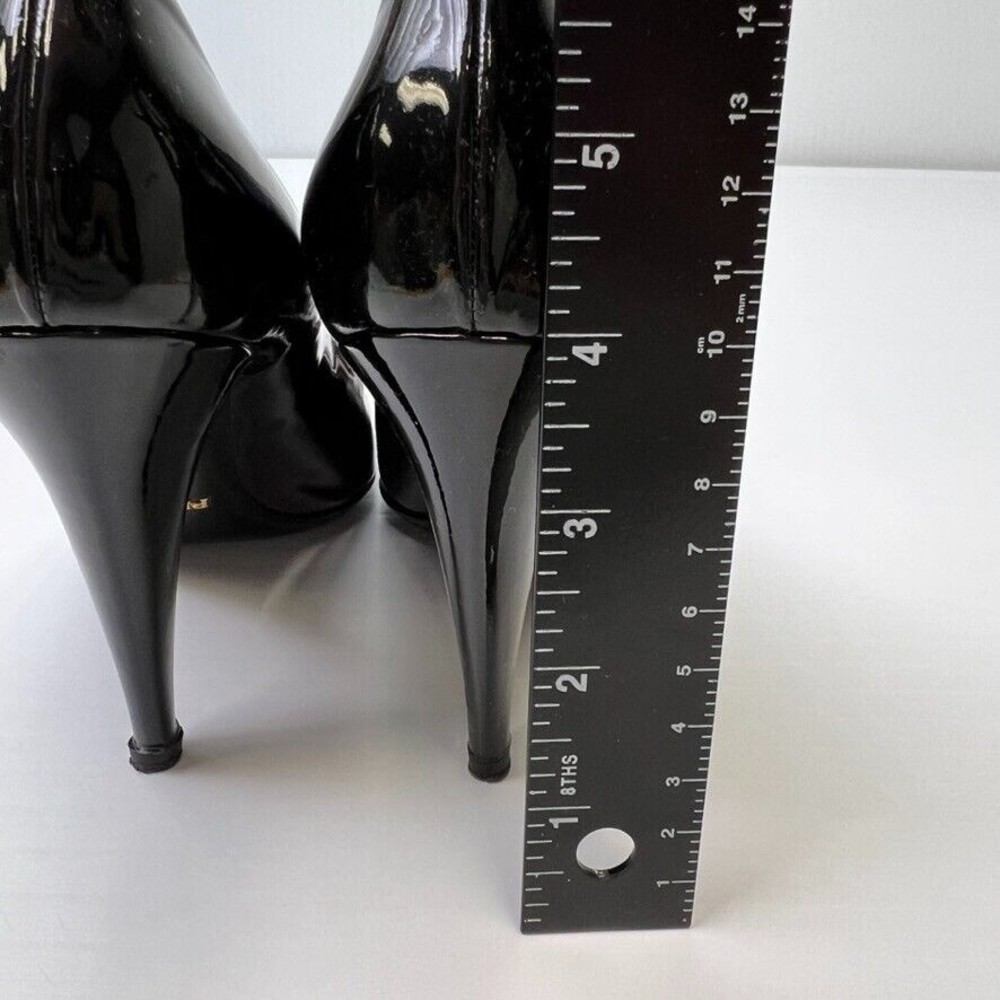 Prada Pump Women 7.5 Leather Patent Italy Buckle Square Heel Shiny Ombre Core Go - Picture 14 of 14